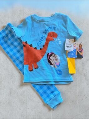 Ms Rachel Sleepy-saurus Pajama Set 4T NWT Blue Dino PJs Toddler
